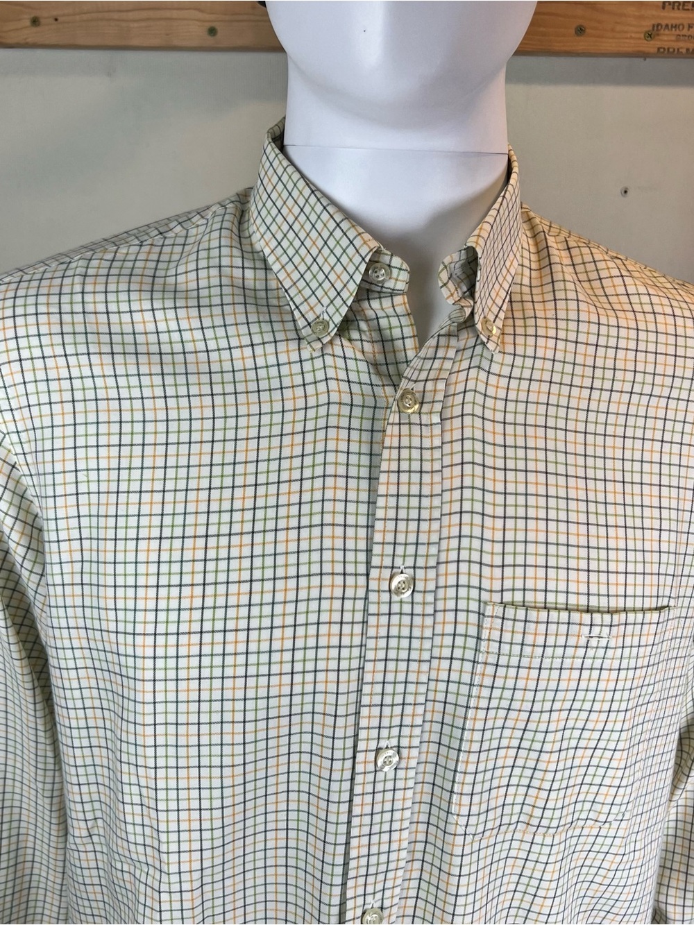 Emidio Tucci Plaid Dress Shirt - Cream, Green, Yellow, Navy